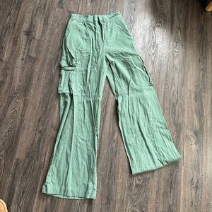 7 for all mankind linen cargo trouser wide leg